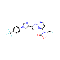 C[C@H](Nc1nccc(N2C(=O)OC[C@@H]2CF)n1)c1cn(-c2ccc(C(F)(F)F)cc2)cn1 ZINC001772572857