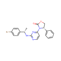 C[C@H](Nc1nccc(N2C(=O)OC[C@@H]2c2ccccc2)n1)c1ccc(Br)cc1 ZINC000142099870