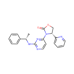 C[C@H](Nc1nccc(N2C(=O)OC[C@@H]2c2ccccn2)n1)c1ccccc1 ZINC000142052035