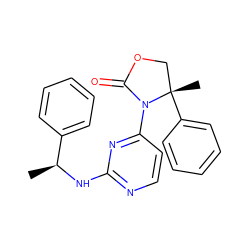 C[C@H](Nc1nccc(N2C(=O)OC[C@]2(C)c2ccccc2)n1)c1ccccc1 ZINC000142092073