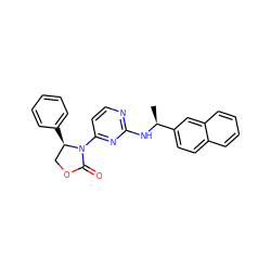 C[C@H](Nc1nccc(N2C(=O)OC[C@H]2c2ccccc2)n1)c1ccc2ccccc2c1 ZINC000142053105