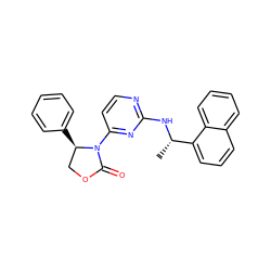 C[C@H](Nc1nccc(N2C(=O)OC[C@H]2c2ccccc2)n1)c1cccc2ccccc12 ZINC000142056386