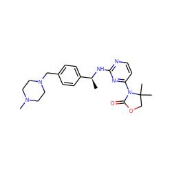 C[C@H](Nc1nccc(N2C(=O)OCC2(C)C)n1)c1ccc(CN2CCN(C)CC2)cc1 ZINC000142125314