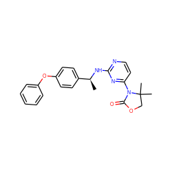 C[C@H](Nc1nccc(N2C(=O)OCC2(C)C)n1)c1ccc(Oc2ccccc2)cc1 ZINC000142150935