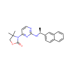 C[C@H](Nc1nccc(N2C(=O)OCC2(C)C)n1)c1ccc2ccccc2c1 ZINC000142103884