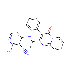 C[C@H](Nc1ncnc(N)c1C#N)c1nc2ccccn2c(=O)c1-c1ccccc1 ZINC000114790278