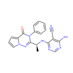 C[C@H](Nc1ncnc(N)c1C#N)c1nn2cccc2c(=O)n1-c1ccccc1 ZINC000205592152