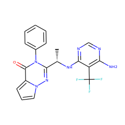 C[C@H](Nc1ncnc(N)c1C(F)(F)F)c1nn2cccc2c(=O)n1-c1ccccc1 ZINC000205612350