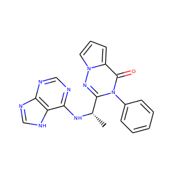 C[C@H](Nc1ncnc2nc[nH]c12)c1nn2cccc2c(=O)n1-c1ccccc1 ZINC000205592086