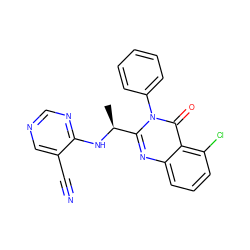 C[C@H](Nc1ncncc1C#N)c1nc2cccc(Cl)c2c(=O)n1-c1ccccc1 ZINC000653899352