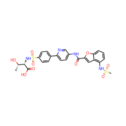 C[C@H](O)[C@H](NS(=O)(=O)c1ccc(-c2ccc(NC(=O)c3cc4c(NS(C)(=O)=O)cccc4o3)cn2)cc1)C(=O)O ZINC000043019280