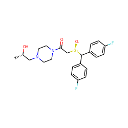 C[C@H](O)CN1CCN(C(=O)C[S@@+]([O-])C(c2ccc(F)cc2)c2ccc(F)cc2)CC1 ZINC001772588486