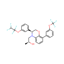 C[C@H](O)CN1c2cccc(-c3cccc(OC(F)(F)F)c3)c2OC[C@@H]1c1cccc(OC(F)(F)C(F)F)c1 ZINC000049757473