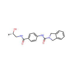 C[C@H](O)CNC(=O)c1ccc(NC(=O)N2Cc3ccccc3C2)cc1 ZINC000167467350