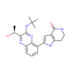 C[C@H](O)c1nc2cccc(-c3cc4c([nH]3)CCNC4=O)c2nc1NC(C)(C)C ZINC000206139118