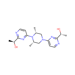 C[C@H](O)c1nccc(N2[C@@H](C)CN(c3ccnc([C@@H](C)O)n3)C[C@H]2C)n1 ZINC000003993980