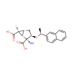 C[C@H](O[C@@H]1C[C@@H]2[C@H]([C@]1(N)C(=O)O)[C@@]2(F)C(=O)O)c1ccc2ccccc2c1 ZINC000013582247