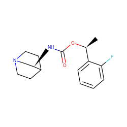 C[C@H](OC(=O)N[C@@H]1CN2CCC1CC2)c1ccccc1F ZINC000033977027