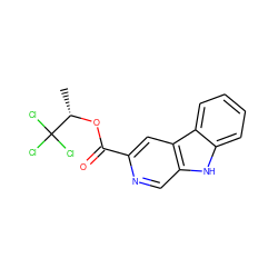 C[C@H](OC(=O)c1cc2c(cn1)[nH]c1ccccc12)C(Cl)(Cl)Cl ZINC000064512555