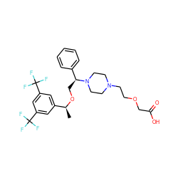 C[C@H](OC[C@@H](c1ccccc1)N1CCN(CCOCC(=O)O)CC1)c1cc(C(F)(F)F)cc(C(F)(F)F)c1 ZINC000027517595