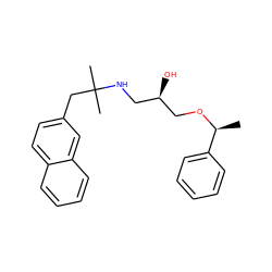 C[C@H](OC[C@H](O)CNC(C)(C)Cc1ccc2ccccc2c1)c1ccccc1 ZINC000049034753