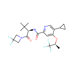 C[C@H](Oc1cc(C(=O)N[C@@H](C(=O)N2CC(F)(F)C2)C(C)(C)C)ncc1C1CC1)C(F)(F)F ZINC000146496094