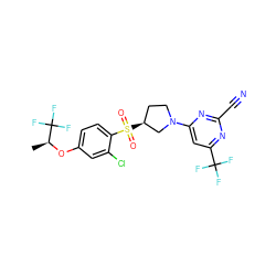 C[C@H](Oc1ccc(S(=O)(=O)[C@H]2CCN(c3cc(C(F)(F)F)nc(C#N)n3)C2)c(Cl)c1)C(F)(F)F ZINC000168465343