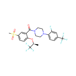 C[C@H](Oc1ccc(S(C)(=O)=O)cc1C(=O)N1CCN(c2ccc(C(F)(F)F)cc2F)CC1)C(F)(F)F ZINC000053313343