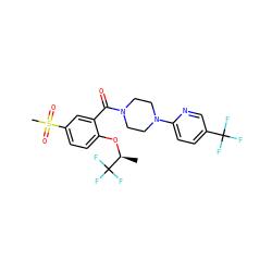 C[C@H](Oc1ccc(S(C)(=O)=O)cc1C(=O)N1CCN(c2ccc(C(F)(F)F)cn2)CC1)C(F)(F)F ZINC000053293570