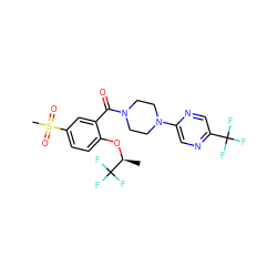 C[C@H](Oc1ccc(S(C)(=O)=O)cc1C(=O)N1CCN(c2cnc(C(F)(F)F)cn2)CC1)C(F)(F)F ZINC000053229330