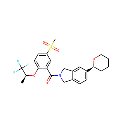 C[C@H](Oc1ccc(S(C)(=O)=O)cc1C(=O)N1Cc2ccc([C@@H]3CCCCO3)cc2C1)C(F)(F)F ZINC000066260225