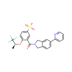 C[C@H](Oc1ccc(S(C)(=O)=O)cc1C(=O)N1Cc2ccc(-c3ccccn3)cc2C1)C(F)(F)F ZINC000066252629