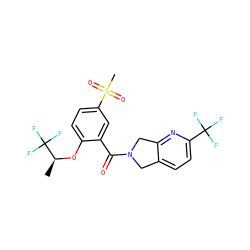 C[C@H](Oc1ccc(S(C)(=O)=O)cc1C(=O)N1Cc2ccc(C(F)(F)F)nc2C1)C(F)(F)F ZINC000066252628