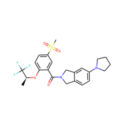 C[C@H](Oc1ccc(S(C)(=O)=O)cc1C(=O)N1Cc2ccc(N3CCCC3)cc2C1)C(F)(F)F ZINC000066252547