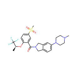 C[C@H](Oc1ccc(S(C)(=O)=O)cc1C(=O)N1Cc2ccc(N3CCN(C)CC3)cc2C1)C(F)(F)F ZINC000066252548