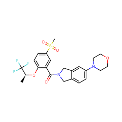 C[C@H](Oc1ccc(S(C)(=O)=O)cc1C(=O)N1Cc2ccc(N3CCOCC3)cc2C1)C(F)(F)F ZINC000066259440