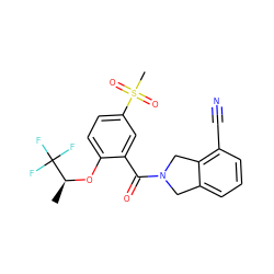 C[C@H](Oc1ccc(S(C)(=O)=O)cc1C(=O)N1Cc2cccc(C#N)c2C1)C(F)(F)F ZINC000066252441