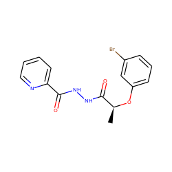 C[C@H](Oc1cccc(Br)c1)C(=O)NNC(=O)c1ccccn1 ZINC000006507854