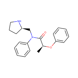 C[C@H](Oc1ccccc1)C(=O)N(C[C@H]1CCCN1)c1ccccc1 ZINC000040950668