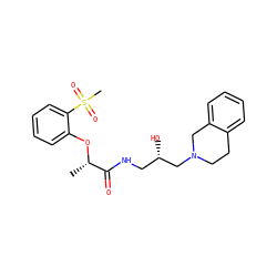 C[C@H](Oc1ccccc1S(C)(=O)=O)C(=O)NC[C@H](O)CN1CCc2ccccc2C1 ZINC000218915916