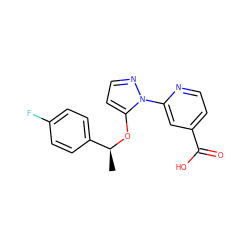 C[C@H](Oc1ccnn1-c1cc(C(=O)O)ccn1)c1ccc(F)cc1 ZINC000148167172