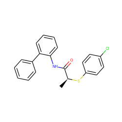 C[C@H](Sc1ccc(Cl)cc1)C(=O)Nc1ccccc1-c1ccccc1 ZINC000002837904