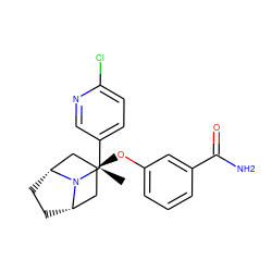 C[C@H](c1ccc(Cl)nc1)N1[C@H]2CC[C@@H]1C[C@@H](Oc1cccc(C(N)=O)c1)C2 ZINC000101366450