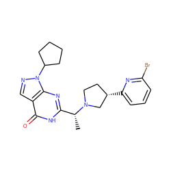 C[C@H](c1nc2c(cnn2C2CCCC2)c(=O)[nH]1)N1CC[C@H](c2cccc(Br)n2)C1 ZINC000116981244