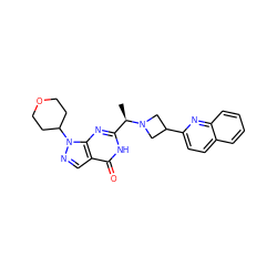 C[C@H](c1nc2c(cnn2C2CCOCC2)c(=O)[nH]1)N1CC(c2ccc3ccccc3n2)C1 ZINC001772590129