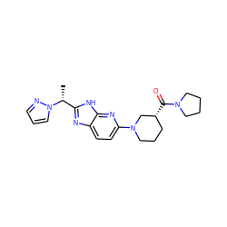 C[C@H](c1nc2ccc(N3CCC[C@@H](C(=O)N4CCCC4)C3)nc2[nH]1)n1cccn1 ZINC001772584734