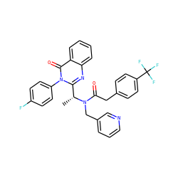 C[C@H](c1nc2ccccc2c(=O)n1-c1ccc(F)cc1)N(Cc1cccnc1)C(=O)Cc1ccc(C(F)(F)F)cc1 ZINC000028707821