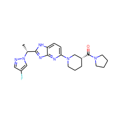 C[C@H](c1nc2nc(N3CCC[C@@H](C(=O)N4CCCC4)C3)ccc2[nH]1)n1cc(F)cn1 ZINC000205304174