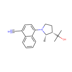 C[C@H]1[C@@H](C(C)(C)O)CCN1c1ccc(C#N)c2ccccc12 ZINC000136683417