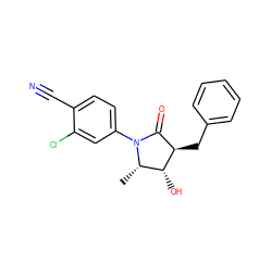 C[C@H]1[C@@H](O)[C@H](Cc2ccccc2)C(=O)N1c1ccc(C#N)c(Cl)c1 ZINC000116749149